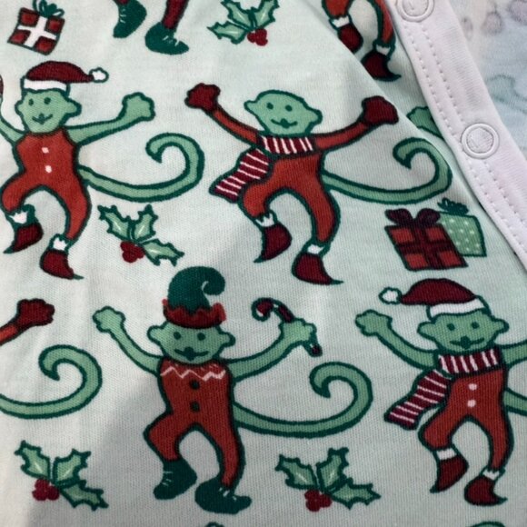 Roller Rabbit Womens Christmas Monkey PJ's XS - Picture 3 of 4